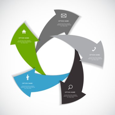 İş Vektörü İllüstrasyonu için Infographic Şablonları.
