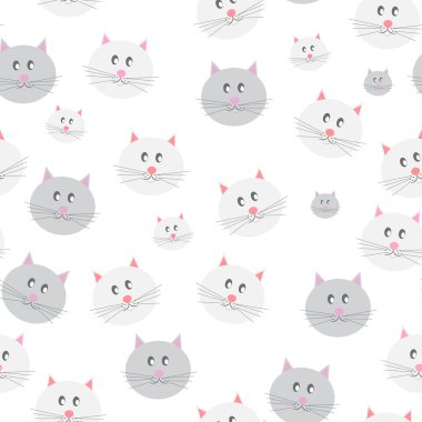 Kedi Dikişsiz desen arka plan vektör çizim