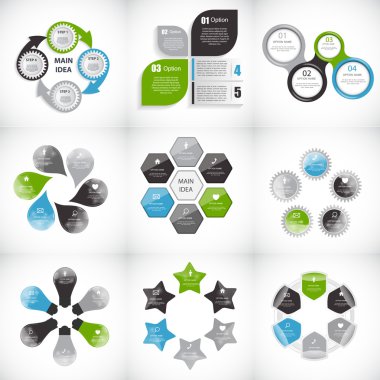 koleksiyon Infographic Şablonlar iş vektör çizim için