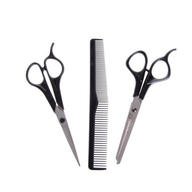 Tarak ve makas. Kuaför ayarla.