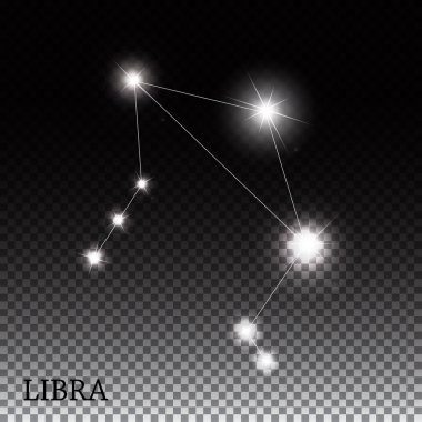 Terazi Burcu güzel parlak yıldız vektör Illustrat