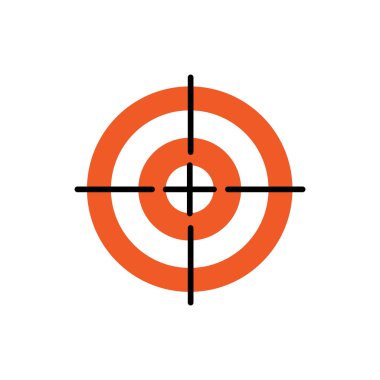 Hedef vektör Illustrat düz grafik öğesi ile satırı simgesi