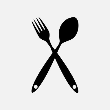 Çatal, kaşık ile arka plan. Vektör çizim