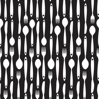 seamless modeli ile çatal kaşık uç bıçaklar. vektör illustrat