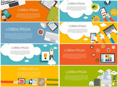 Senin iş vektör çizim için modern düz tasarım afiş