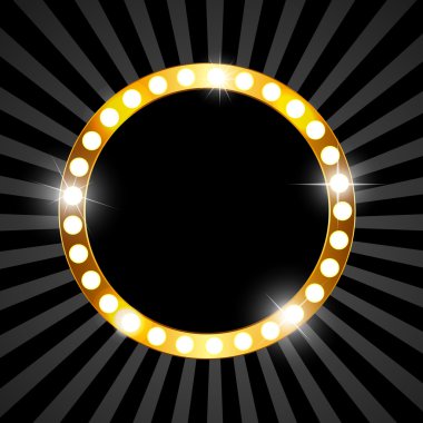 Altın parlak çerçeve vektörel çizimi