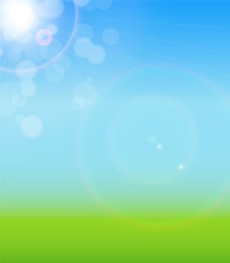 Doğal güneşli arka plan vektör çizim
