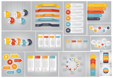 koleksiyon Infographic şablonlar için iş vektör illustra