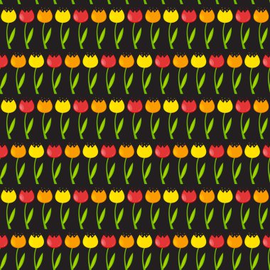 Çiçek Dikişsiz desen arka plan ile Lale vektör Illustrati