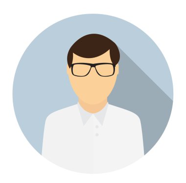 Adam yüz daire simgesini Trendy düz stil