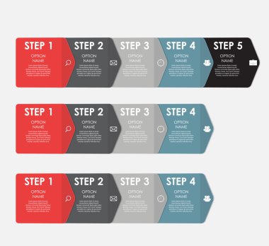 İş Vektörü İllüstrasyonu için Infographic Şablonları