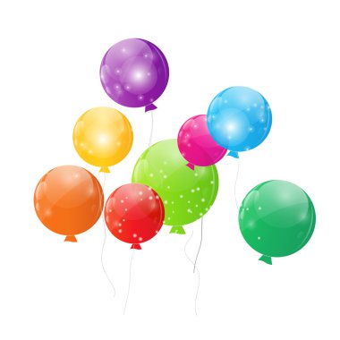 parlak balonlar renk arka plan vektör çizim