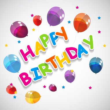 Rengi parlak balon kutlu olsun arka plan vektör Illustrat