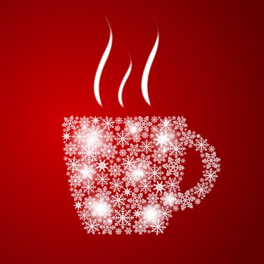 Noel kahve fincanı arka plan vektör çizim