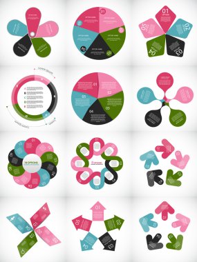 koleksiyon Infographic şablonlar için iş vektör illustra