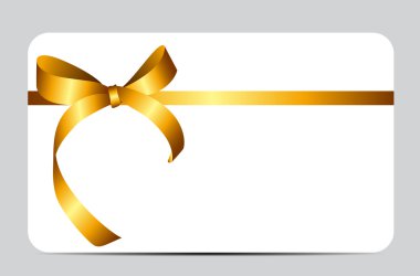 Kart kırmızı hediye kurdele ile. Vektör çizim. Vektör illustrat