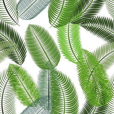 Palmiye yaprağı. Seamless modeli. Vektör çizim.