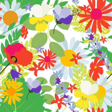 Soyut doğal kaynak Dikişsiz desen arka plan çiçekler ile