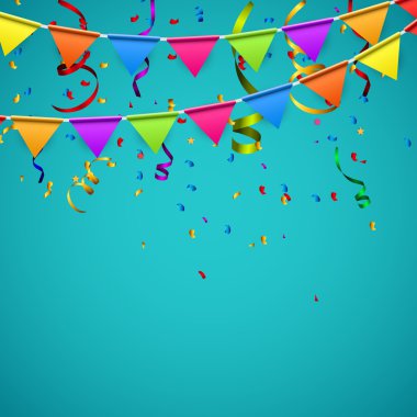 Bayrak Vektörü İllüstrasyonlu Parti Arkaplanı