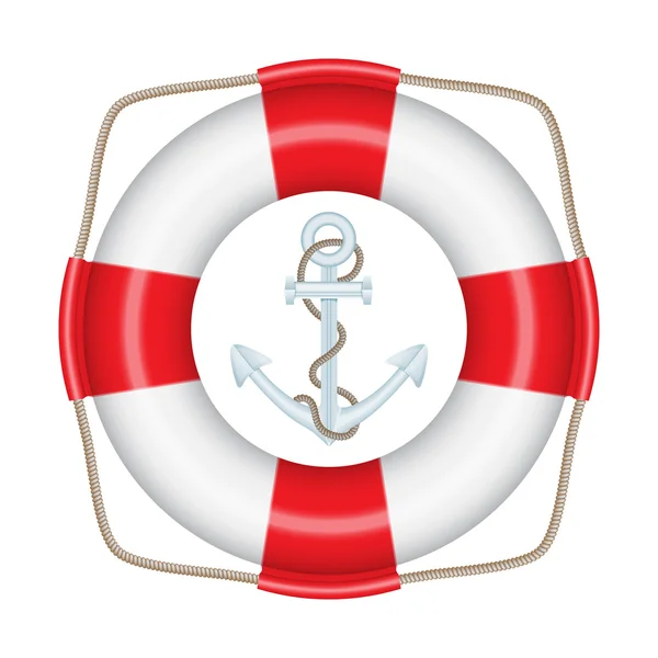 Lifebuoy, çapa — Stok Vektör