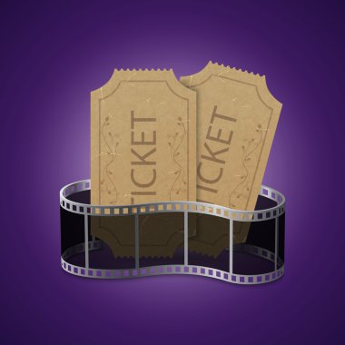 Vintage bilet ile film şeridi