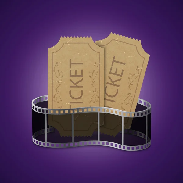 Filmstrip met vintage ticket — Stockvector