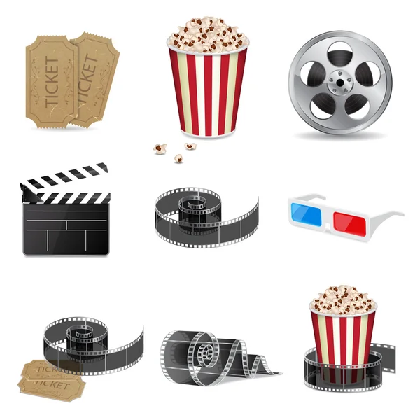 Iconos de película — Vector de stock