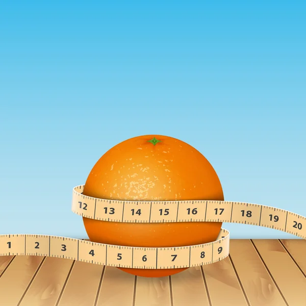 Orange and tape measure — Stock Vector