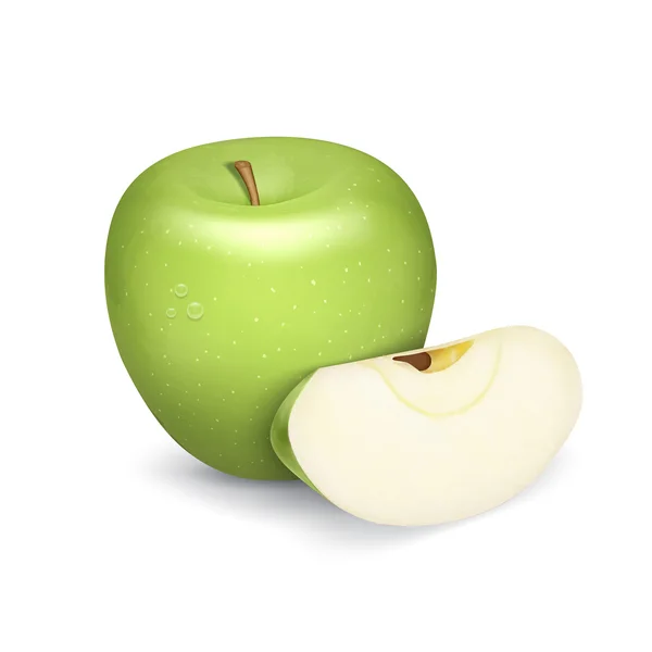 Manzana verde — Vector de stock