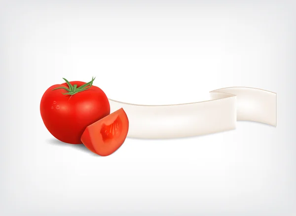 Tomato with ribbon — ストックベクタ