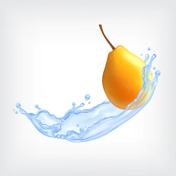 Pear with water — Stock Vector