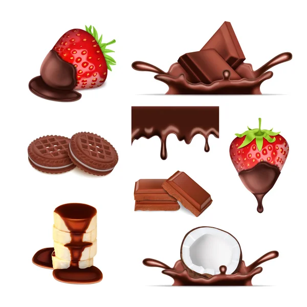 Chocolat sucré ensemble — Image vectorielle