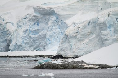 -Küresel ısınma - Antarktika buz oluşumları sahil şeridi 