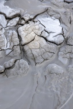 Çamur volkanlar - doku ve patlama-Romanya, Buzau, Berca