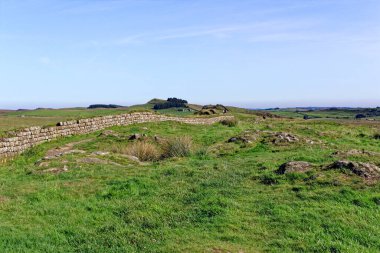 Hadrian Duvarı, Northumberland Ulusal Parkı, Northumberland, İngiltere, İngiltere - 17 Eylül 2020