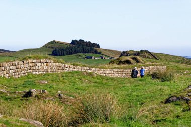 Hadrian Duvarı, Northumberland Ulusal Parkı, Northumberland, İngiltere, İngiltere - 17 Eylül 2020