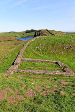 Hadrian Duvarı, Northumberland Ulusal Parkı, Northumberland, İngiltere, İngiltere - 17 Eylül 2020