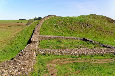 Hadrian Duvarı, Northumberland Ulusal Parkı, Northumberland, İngiltere, İngiltere - 17 Eylül 2020