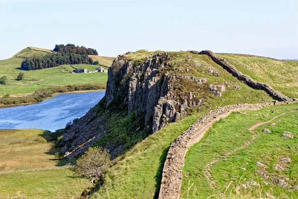 Hadrian Duvarı, Northumberland Ulusal Parkı, Northumberland, İngiltere, İngiltere - 17 Eylül 2020