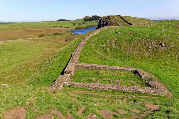Hadrian Duvarı, Northumberland Ulusal Parkı, Northumberland, İngiltere, İngiltere - 17 Eylül 2020