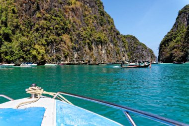 Cruising in the lagoon of Koh Hong in the Andaman Sea and Tharn Bok Khorani Park in Krabi Province - Thailand - January 24, 2020 clipart