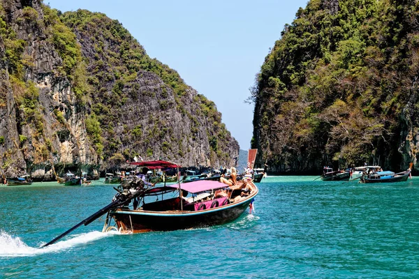 Κρουαζιέρες Στη Λιμνοθάλασσα Του Koh Hong Στη Θάλασσα Ανταμάν Και — Φωτογραφία Αρχείου