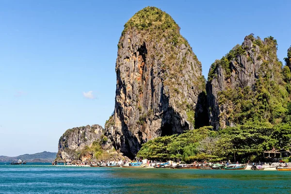 Phra Nang Beach Railay Krabi Province Thailand Longtail Boats Princess — Φωτογραφία Αρχείου