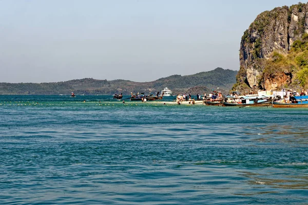 Phra Nang Beach Railay Krabi Province Thailand Longtail Boats Princess — Stock Photo, Image