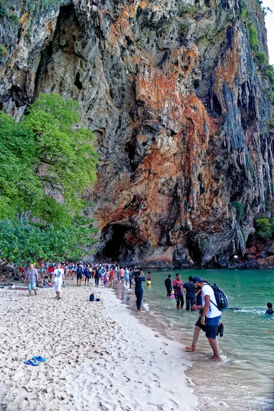 Пляж Пха Нанг Залізниця Провінція Крабі Таїланд Довгі Катери Печера — стокове фото