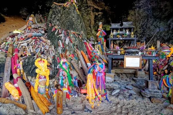 Princess Cave Phallus Symbols Phra Nang Cave Shrine Dedicated Princess — Stock Photo, Image