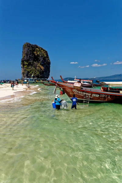 Destino Turístico Bahía Phra Nang Isla Poda Provincia Krabi Tailandia — Foto de Stock