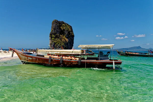 Destino Turístico Bahía Phra Nang Isla Poda Provincia Krabi Tailandia — Foto de Stock