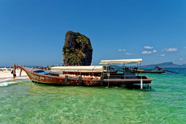 Destino Turístico Bahía Phra Nang Isla Poda Provincia Krabi Tailandia — Foto de Stock