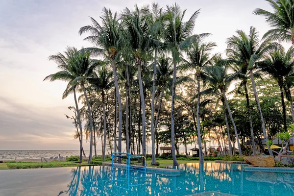 Vista Piscina Dia Ensolarado Férias Destino Viagem Krabi Tailândia Janeiro — Fotografia de Stock